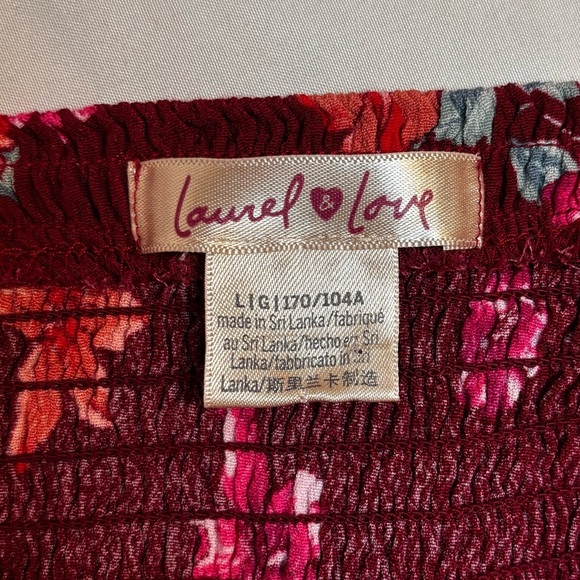 Laurel & Love | Smocked Floral Peplum Top | L - Picture 7 of 10